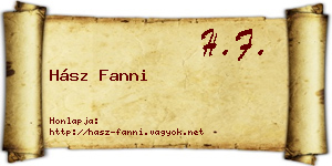Hász Fanni névjegykártya